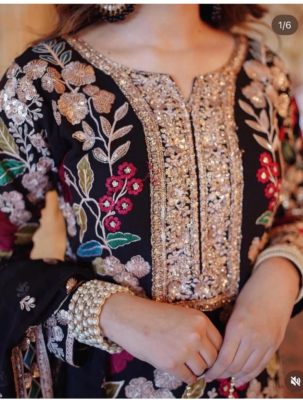Haseens - Fully Embroidered dress + potli included